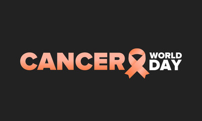 World Cancer Day. Celebrate annual in February 4. Prevention and protection. Awareness campaign. Medical healthcare concept. Poster with ribbon. Banner and background. Vector illustration