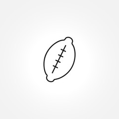 American football ball icon on white background