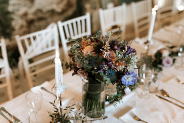 Rustic decoration elements of a wedding