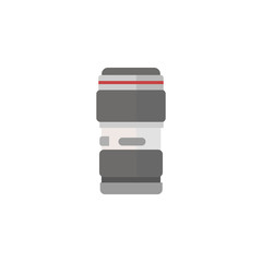 camera lens colorful flat icon on white background