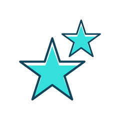 Star color icon vector. Line yellow rank symbol isolated. Trendy flat favorite outline ui sign design