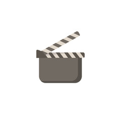 movie clapper icon, cinema flat icon on white background