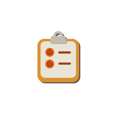 clip board flat style element illustration. cartoon design on white background