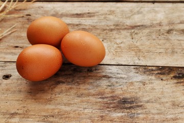 eggs on wooden table