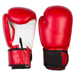 red boxing gloves isolated on white background