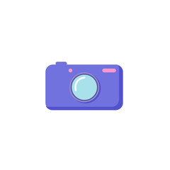 digital camera colorful flat icon on white background