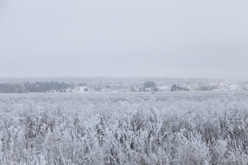 Beautiful winter landscape in russian province