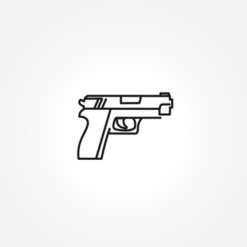 pistol icon on white background