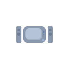 Fototapeta premium Home theater flat icon on white background