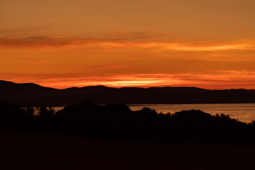 Low head sunset