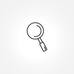 Magnifying glass or search icon on white background