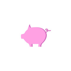 piggy bank flat icon on white background