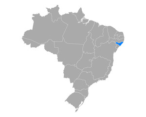 Karte von Alagoas in Brasilien