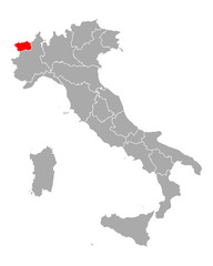 Karte von Aostatal in Italien