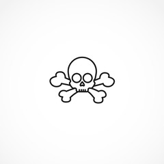 skull vector icon on white background