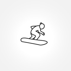 Snowboard icon on white background