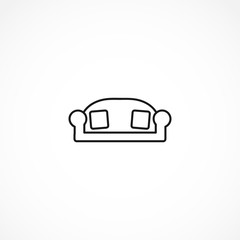 sofa vector icon on white background