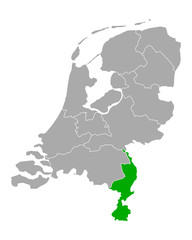Karte von Limburg in Niederlande