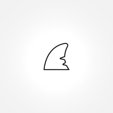 shark fin icon on white background
