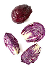 red cabbage isolated on white backrgound