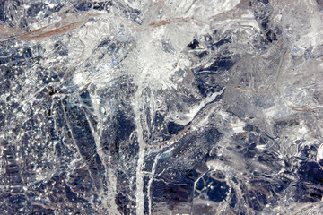 Ice. The frozen water. Winter background.