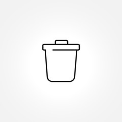 Trash can icon on white background