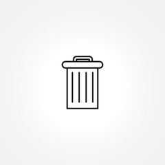 Trash can icon on white background