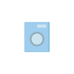 Washing machine flat icon on white background