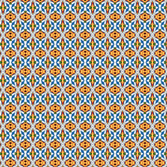 Blue white geometries seamless geometric pattern