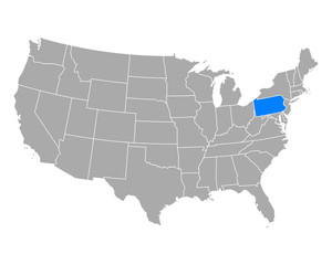 Karte von Pennsylvania in USA