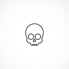 skull vector icon on white background