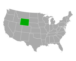Karte von Wyoming in USA