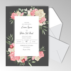Romantic Wedding Stationary with  Beautiful  Watercolor Roses