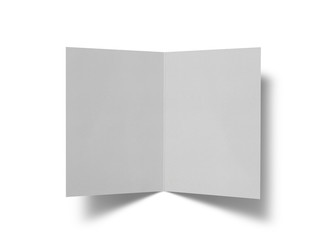 Blank invitation greetings card isolated on white background