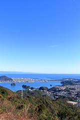 鷲尾山山頂からの眺望　空気の澄んだ冬（高知県高知市）