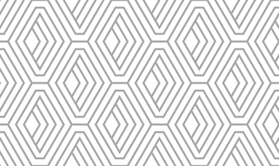 Behang Abstract geometrisch patroon met strepen, lijnen. Naadloze vectorachtergrond. Wit en grijs ornament. Eenvoudig rooster grafisch ontwerp. © ELENA