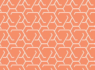 Abstract geometric pattern. A seamless vector background. White and pink ornament. Graphic modern pattern. Simple lattice graphic design