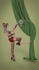 Girl in the jester's costume. 3d illustration