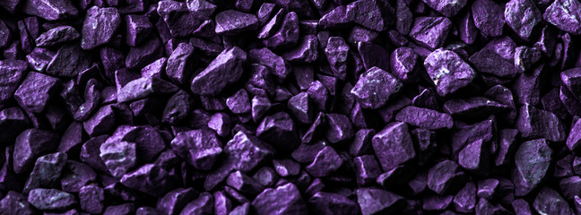 Purple stone pebbles as abstract background texture, landscape architecture backdrop, interior...