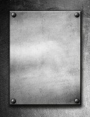 Metal grunge plate (industrial construction template)