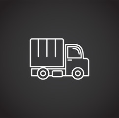 Car icon outline on background for graphic and web design. Creative illustration concept symbol for web or mobile app