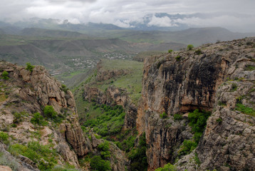 View at Arpa River Valley and Arpi village. Vayots Dzor Region, Armenia.