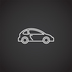 Car icon outline on background for graphic and web design. Creative illustration concept symbol for web or mobile app