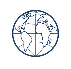 Earth planet vector linear icon, geography and gps line art symbol.