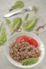 vegan  salad buckwheat leaf healthy diet