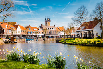 Naklejka premium Historic town of Sluis, Zeelandic Flanders region, Netherlands