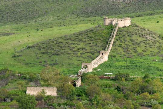 Askeran Fortress (turkish) or Mayraberd Fortress (armenian) was builg in 18th century. Outskirts of Askeran village, Mountainous Karabakh.