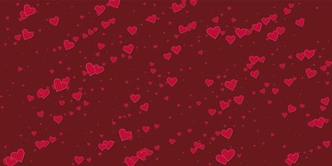 Red heart love confettis. Valentine's day falling 