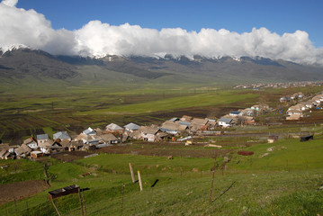 Fototapeta na wymiar Molocani Fioletovo village (founded in the middle of 19th century by russian molocans). Lori Region, Armenia.