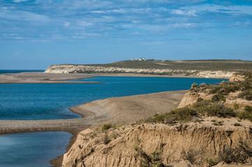 Fototapeta na wymiar Coastal landscape with cliffs in Patagonia Argentina